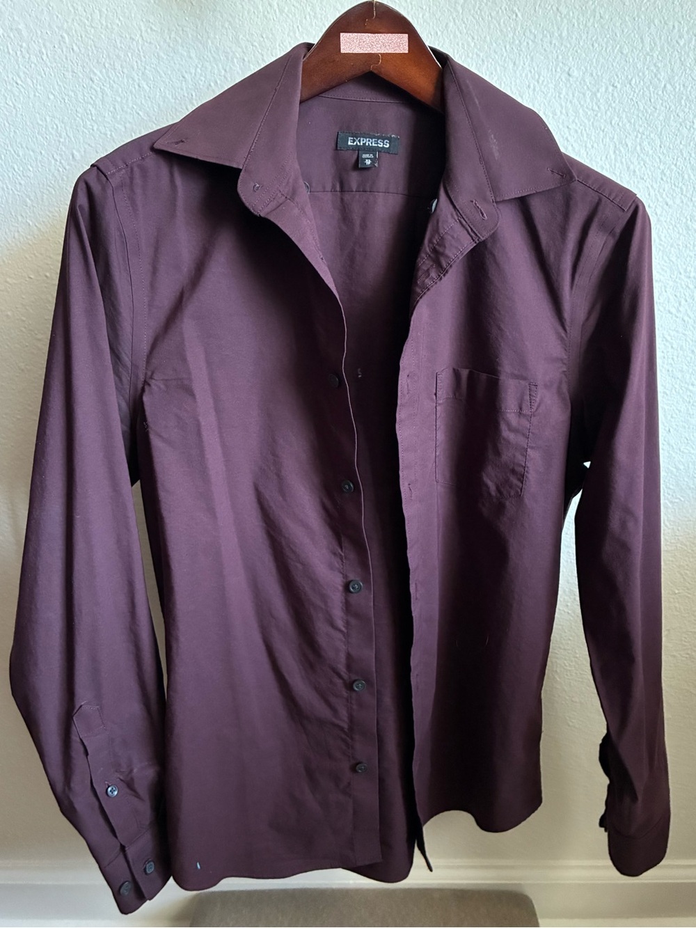 Express Men's Long Sleeve Dress Shirt - Plum